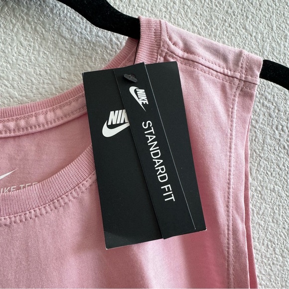 NWT Nike Sportswear Standard Fit Sleeveless Muscle Tank Top Pink Glaze Black - Picture 8 of 10